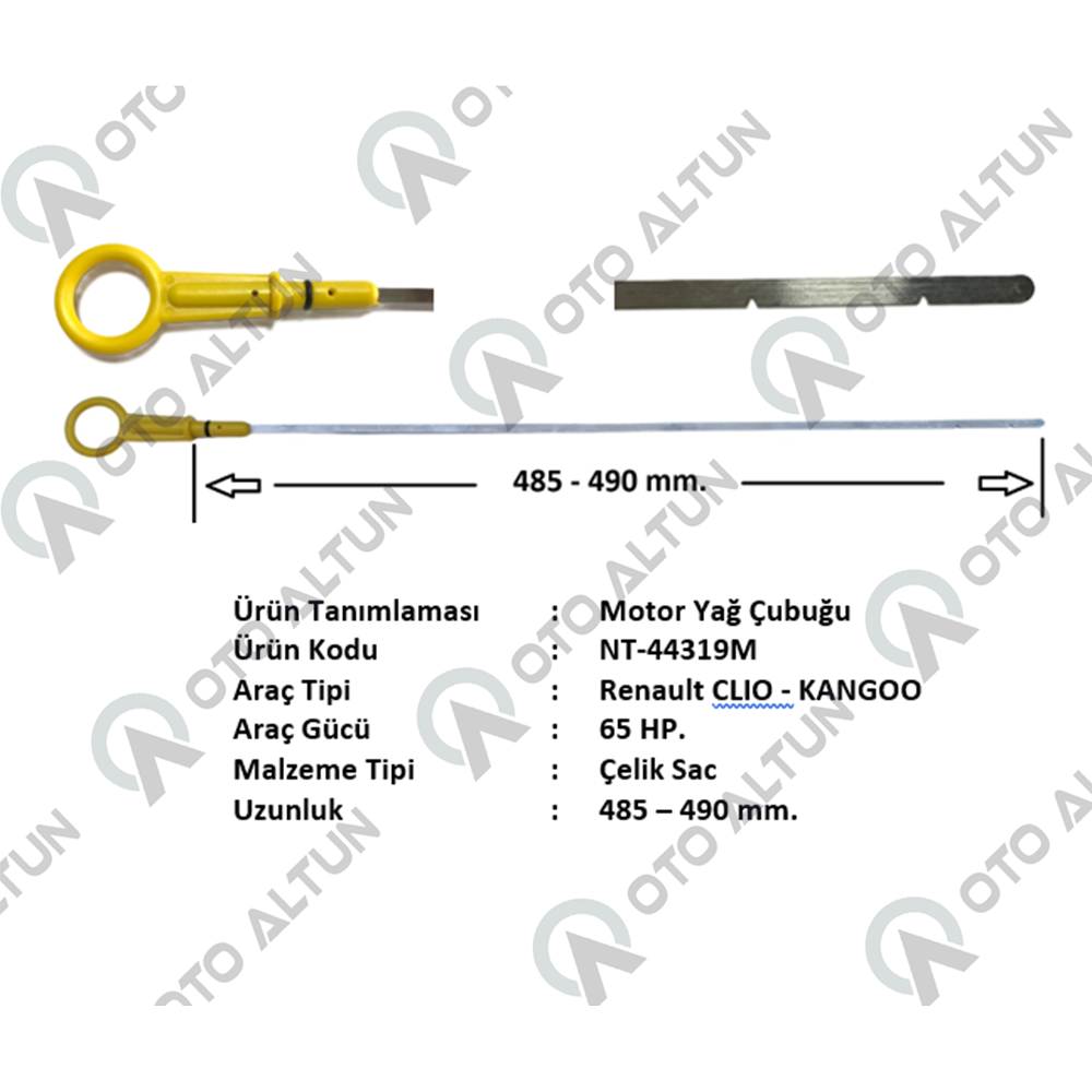 YAĞ ÇUBUĞU K9K CLIO KNG MGN II METAL **49cm**