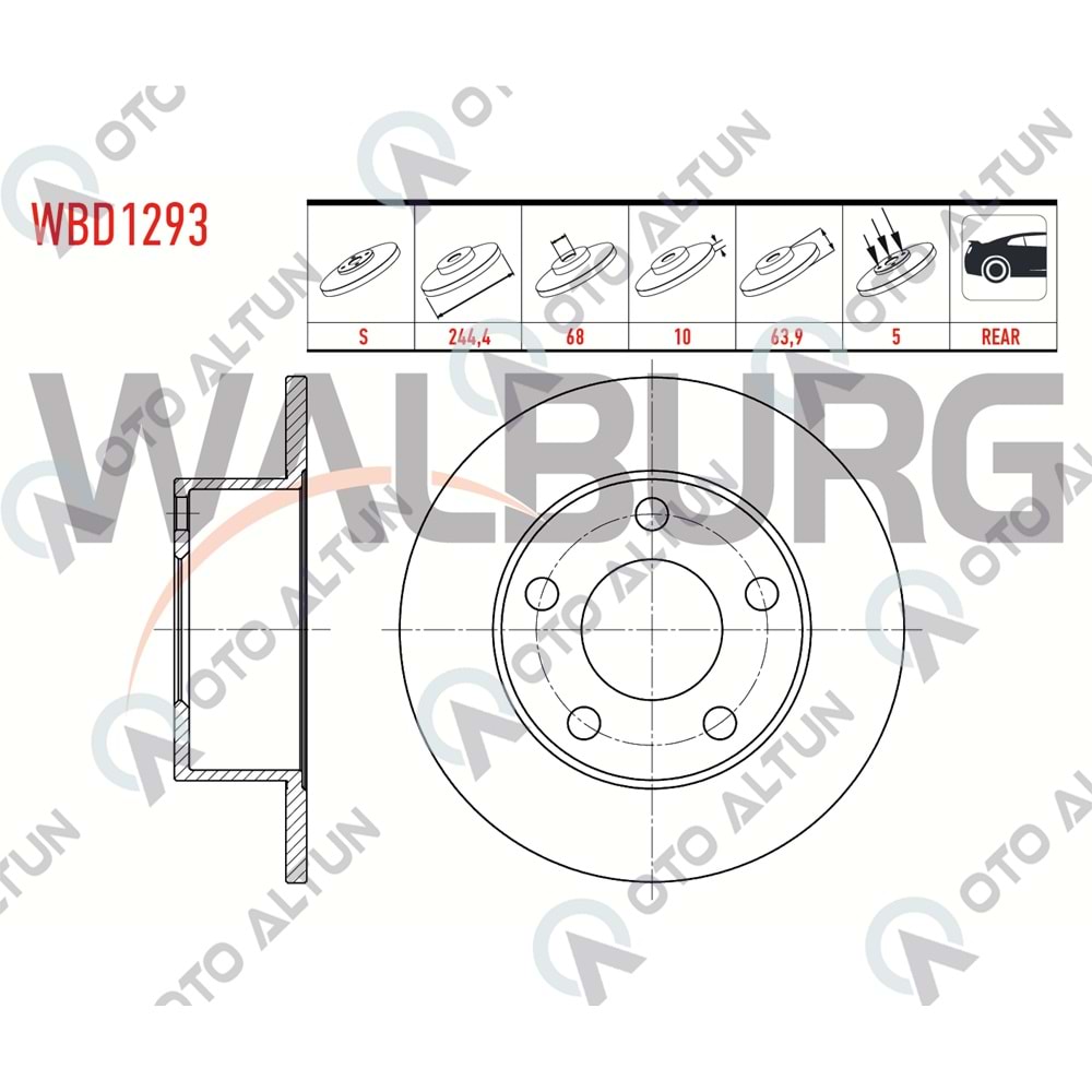 FREN DİSKİ ARKA Passat 96-05 SuperB 02-08