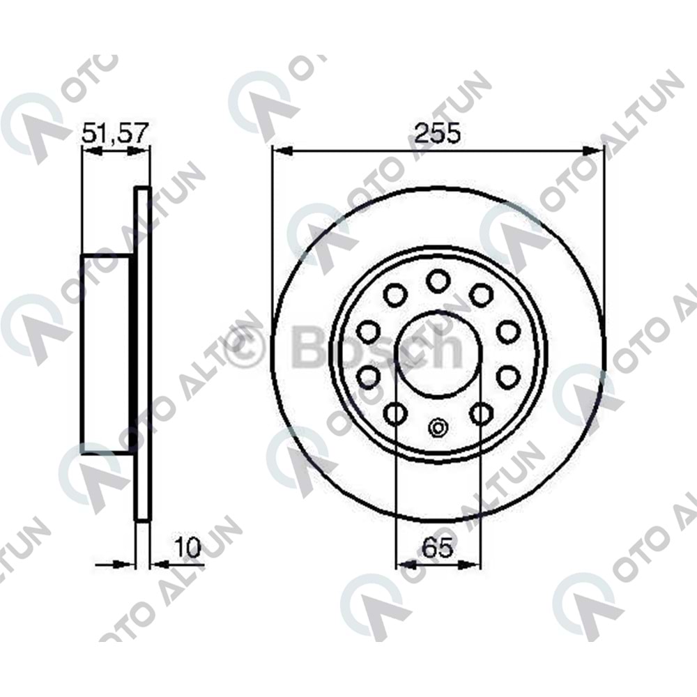 FREN DİSKİ ARKA Golf-V-VI Leon A3 Octavia 255mm