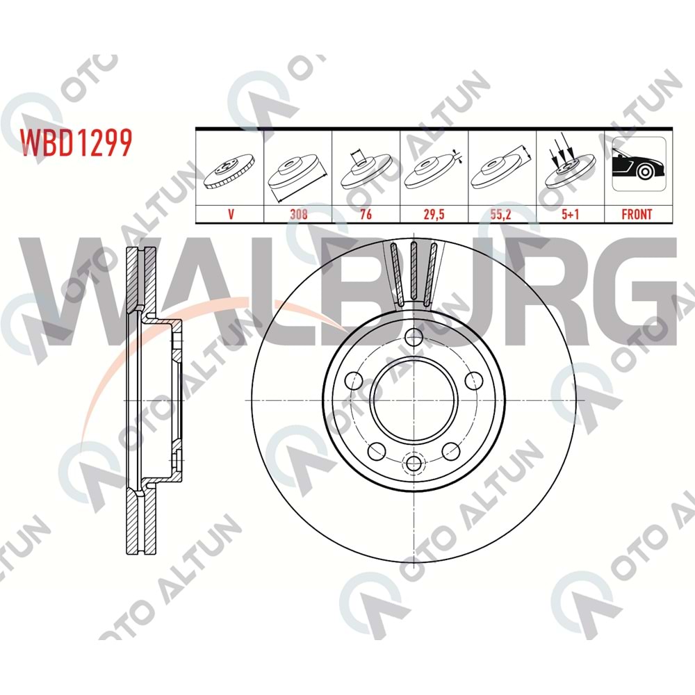 FREN DİSKİ ÖN T5 T6 03-20