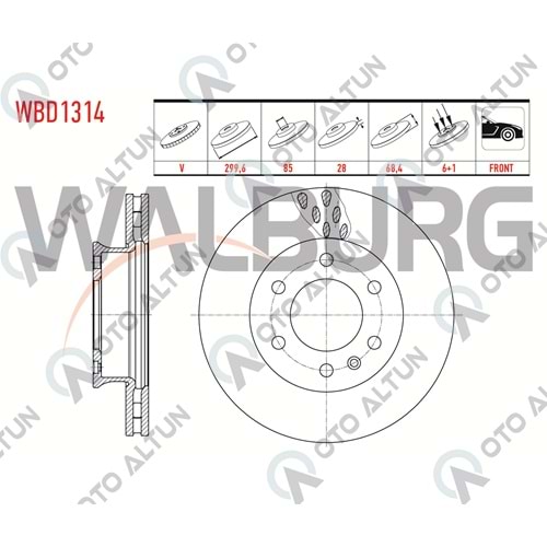 FREN DİSKİ ÖN Crafter 06-15 2.5TDİ 300mm