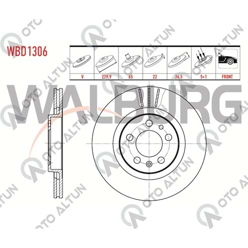 FREN DİSKİ ÖN Golf-IV Bora 98> 280mm 15 JANT