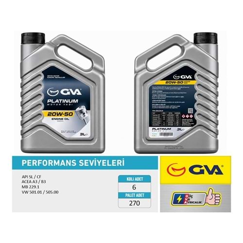 MOTOR YAĞI 20W50 3 LT