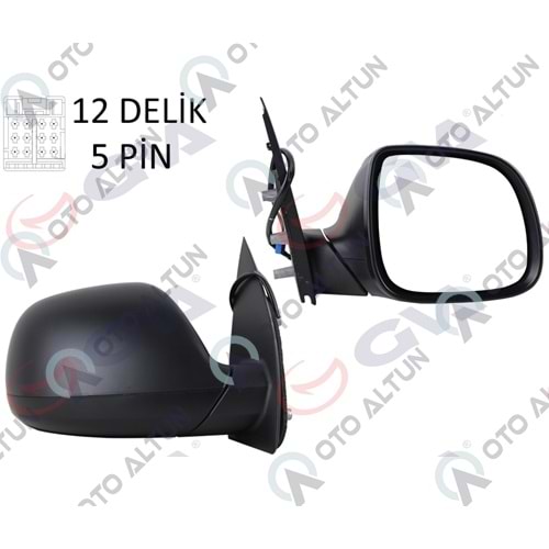 DİKİZ AYNASI DIŞ SAĞ T6 2010> ELK.ISITMALI 5 FİŞLİ KATLANMAZ TİP(SPJ MARKA)