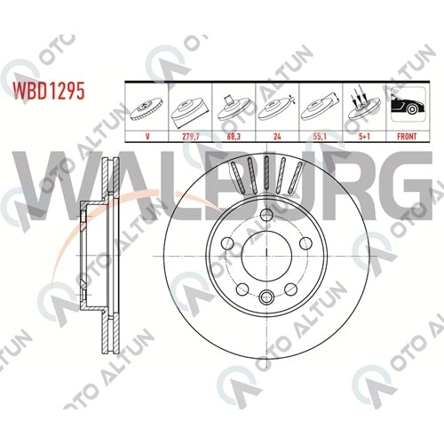 FREN DİSKİ ÖN T4 280mm